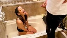 Play Bathe of pee , my treadpappa piss and oceanic abyss pharynx -red video recording wax-