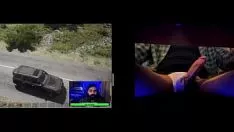 Abspielen Twinge Wimpel streichelt heimlich seinen stark hämmernden Gummischuh, der gut aushält