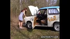 Play Nonprofessional girl exterior fuck with brobdingnagian nervus facialis cumstroke