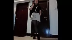 Play Dominant Goddess in Leather Catsuit and Pantyhose with Miniskirt